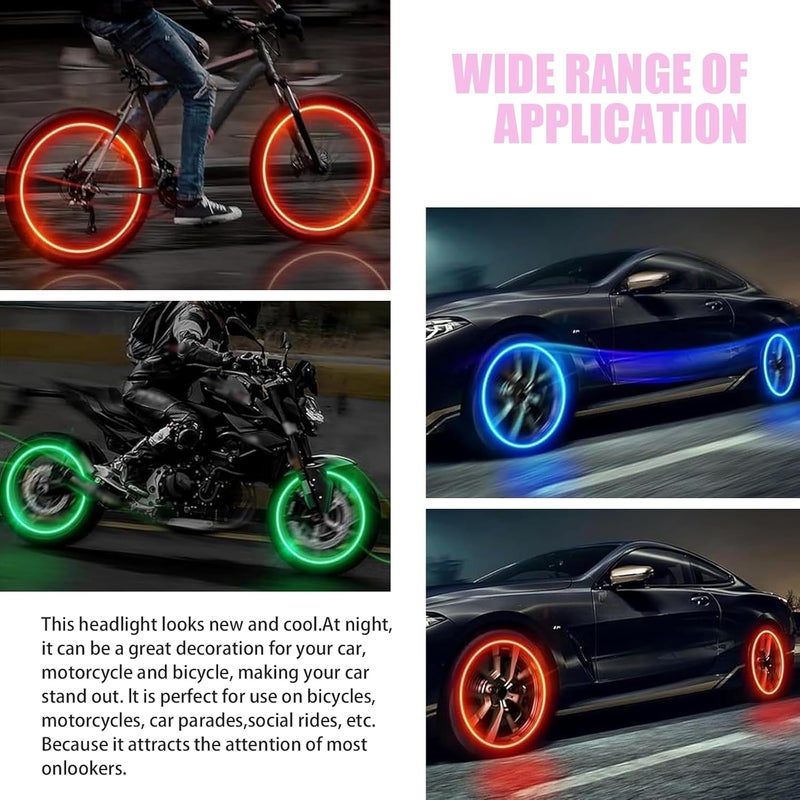 MLY 6PCS LED Tire Valve Caps, Waterproof Wheel Tire Valve Light, Wheel Rim Accent Lighting with Night Safety Mode & Style-Enhancing Glow Technology, Universal for Car Motorcycle Bike (Multicolored) - Image 5